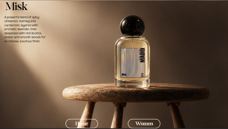 HANIYAH scent presentation and bottle photography