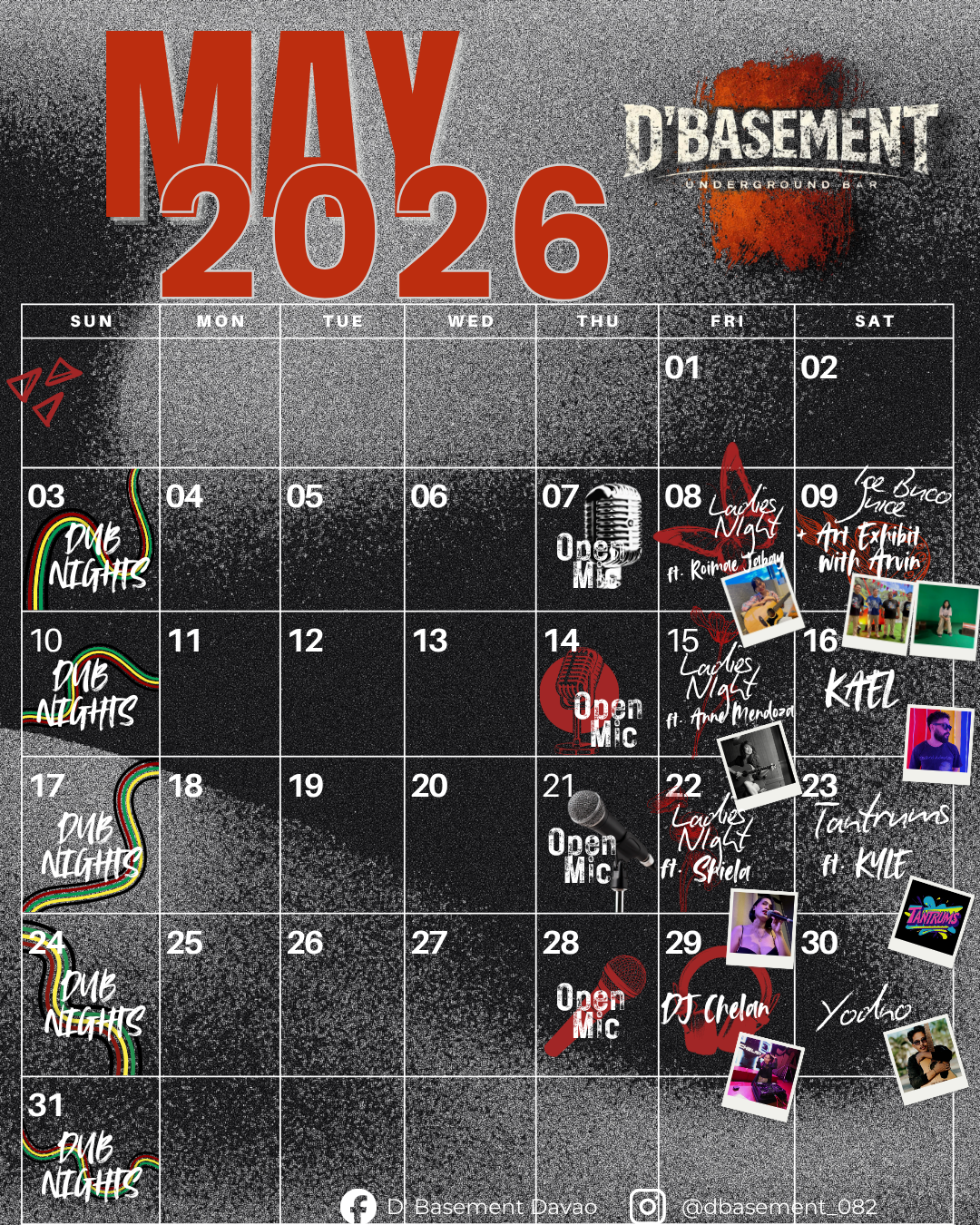 May 2026 D’Basement event calendar
